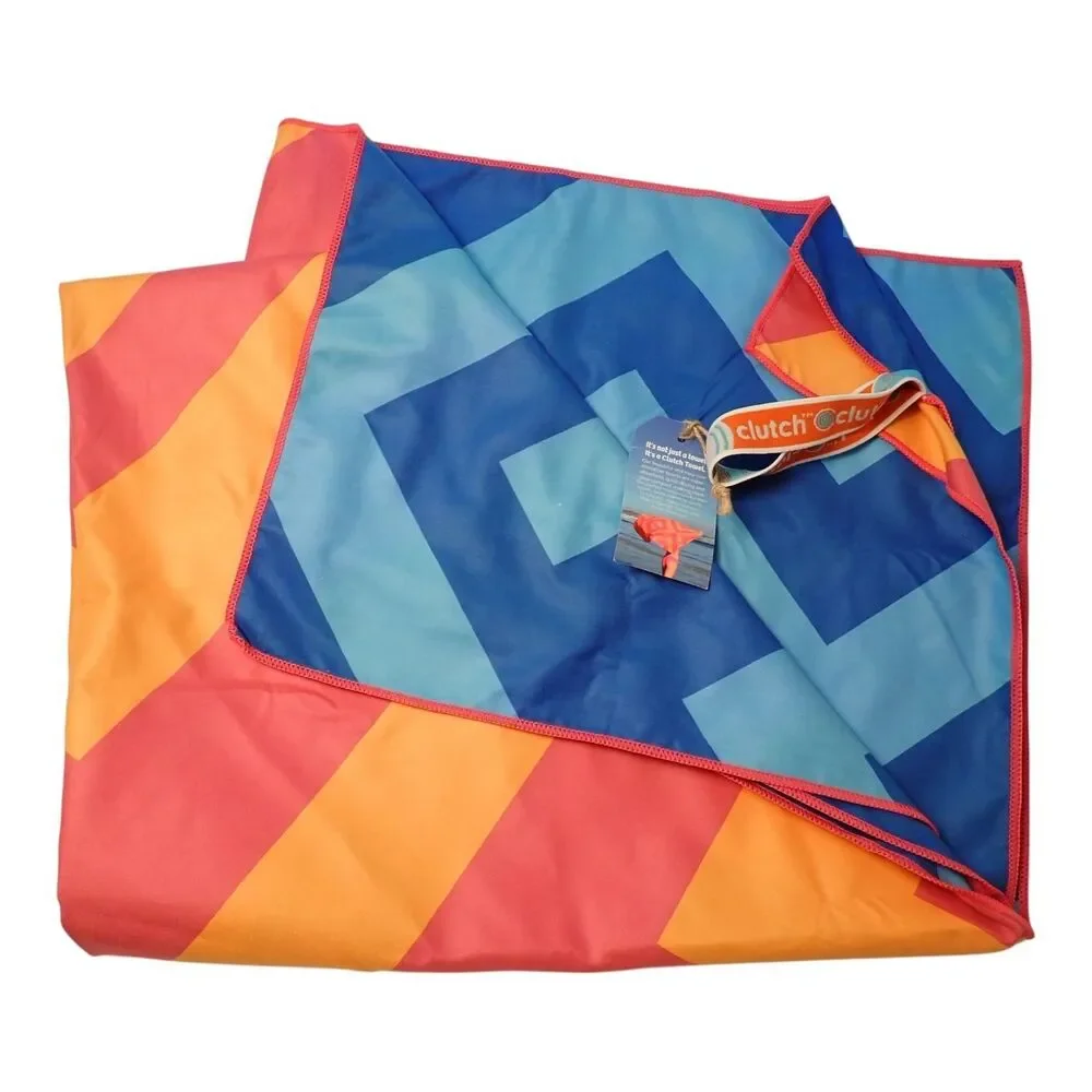 NWT Clutch Towels Beach Towel Quick-Dry Reversible Carry Loop Compact Swim Sand